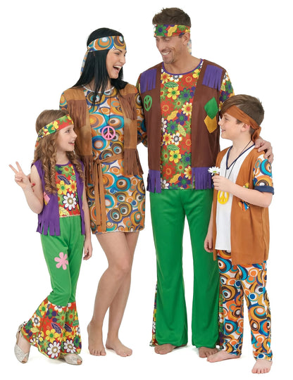 Disfarce de família hippie