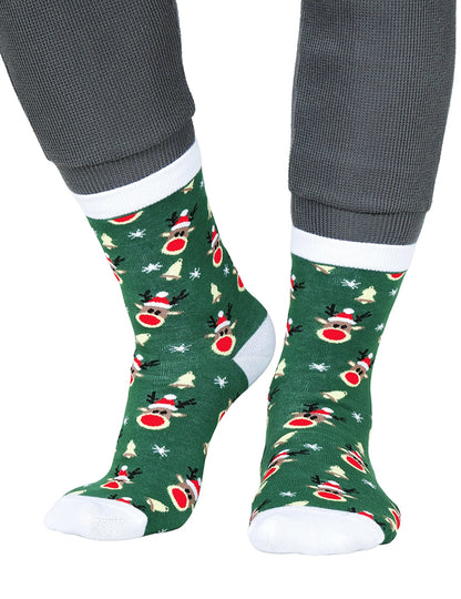 Lote de 6 pares de meias de Natal motivos festivos adulto