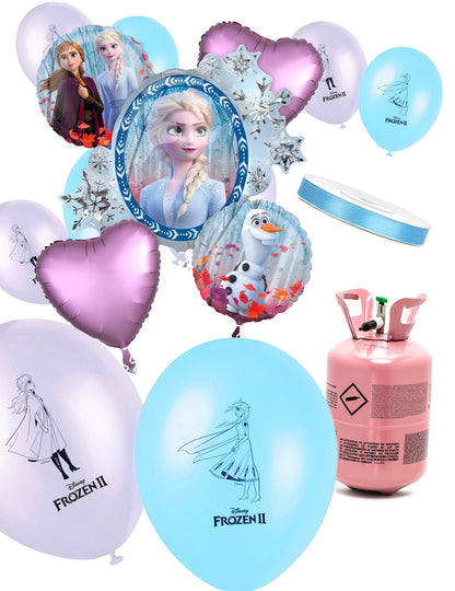 Kit de cilindros de hélio com 13 balões Frozen™ e fita