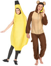 Disfarce de casal banana e macaco adulto