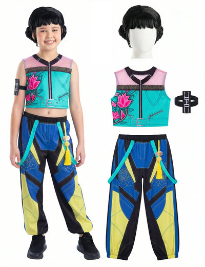 Kit de fantasia e peruca Zoey Kpop Demon Hunter™ para menina