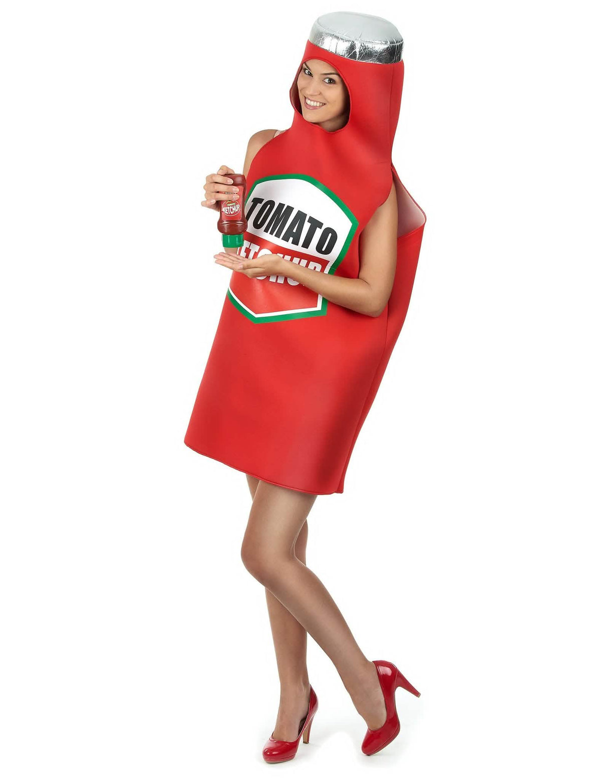 Disfarce de casal cachorro-quente e ketchup adulto