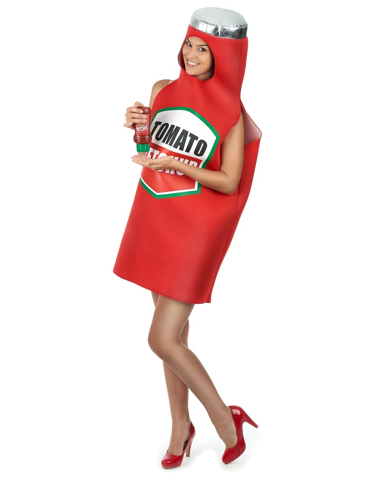 Disfarce de casal cachorro-quente e ketchup adulto