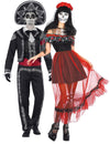 Fantasia de casal de esqueleto mexicano Dia de los muertos Halloween adulto