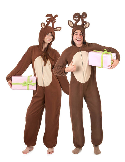 Disfarce de casal rena de Natal adulto