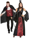 Fato de casal de vampiros majestoso de Halloween para adulto