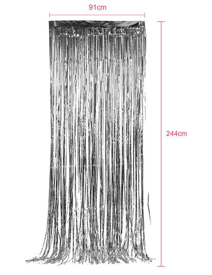Pack de 5 cortinas cintilantes prateadas