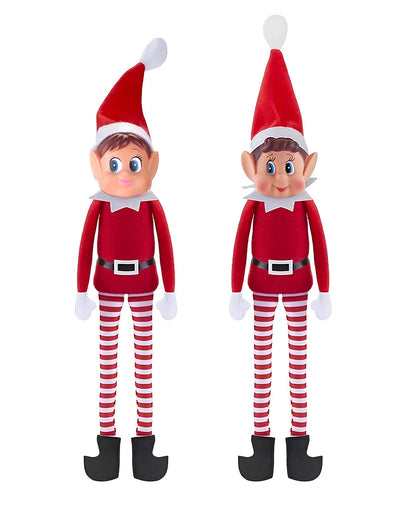 Dupla de duendes de Natal Elvie e Elfie
