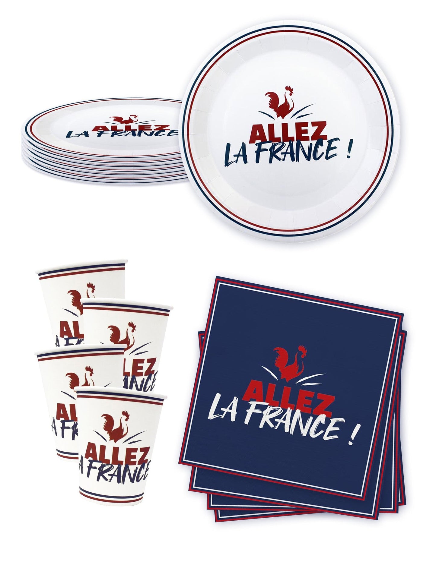 Kit de louça descartável Allez la France