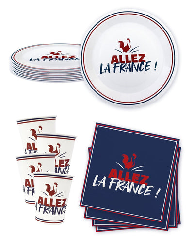 Kit de louça descartável Allez la France