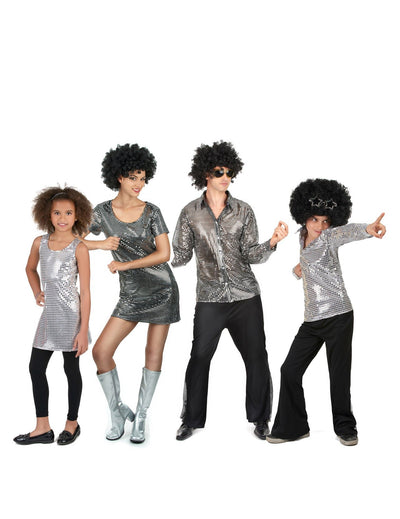 Disfarce de familia disco prateada