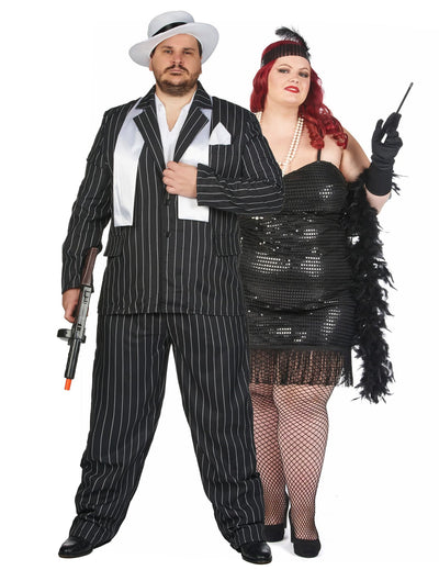 Disfarce de casal Charleston para adulto plus size
