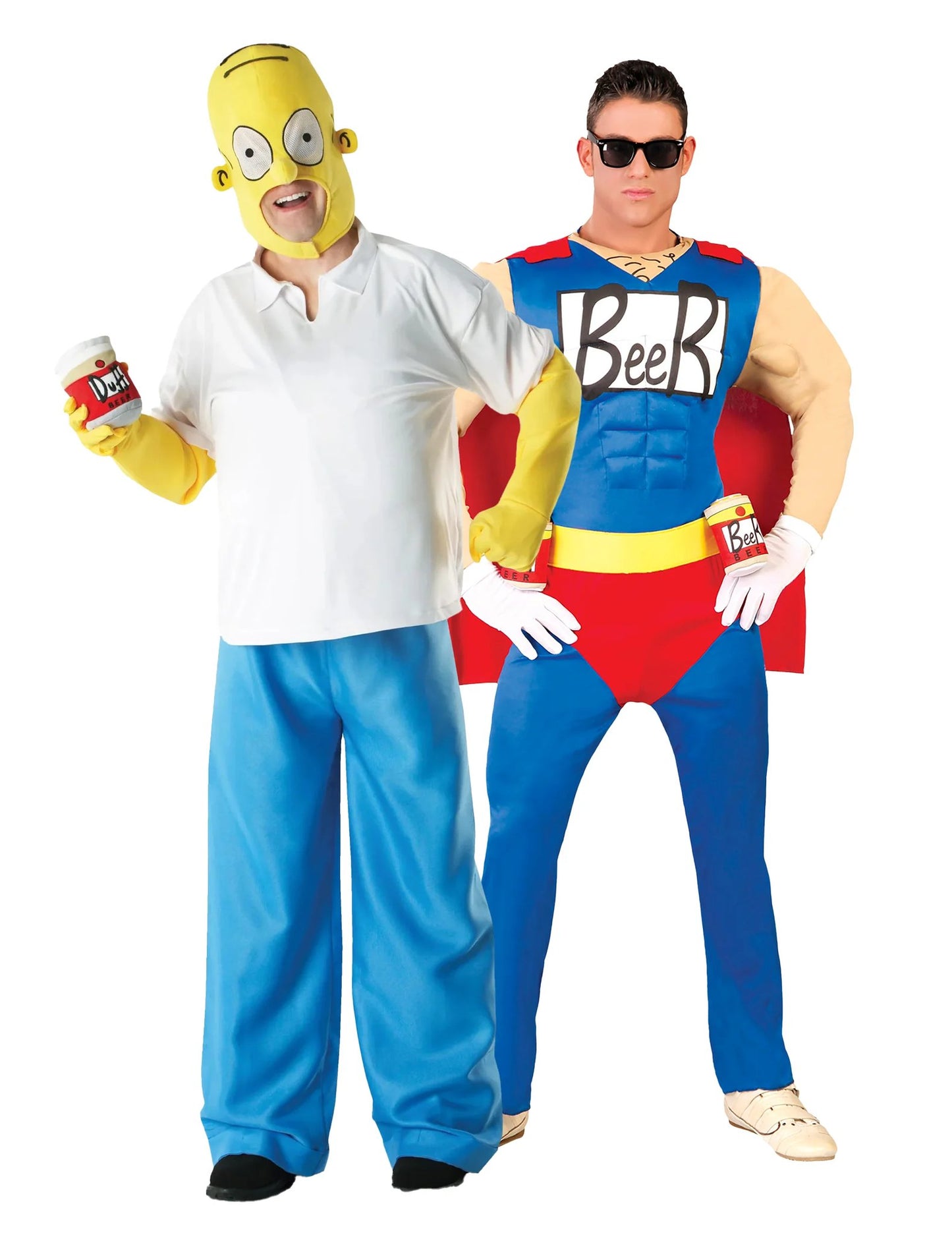 Disfarce de casal Homer Simpson e Beerman para adultos