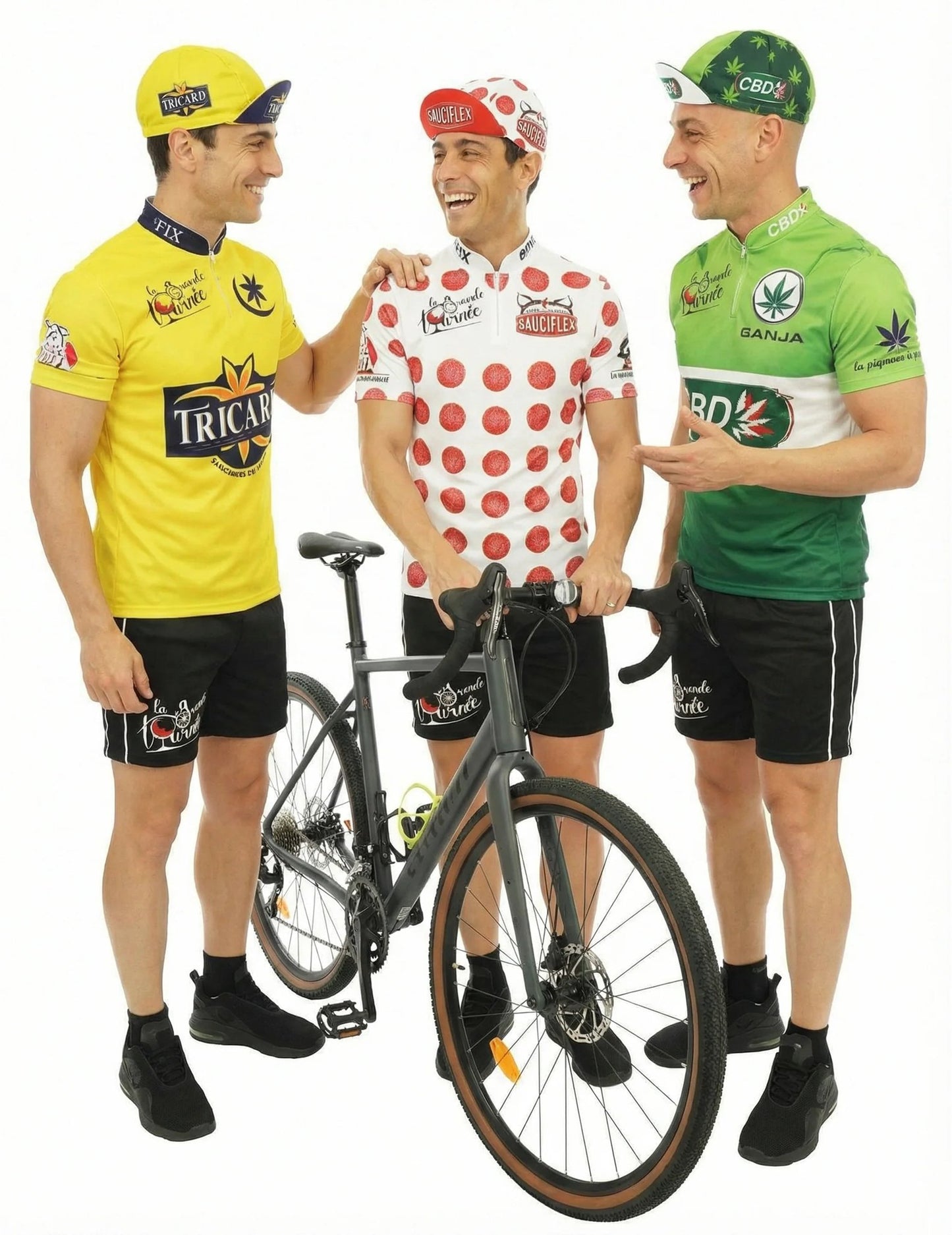 Fato de grupo ciclista humorístico para adulto