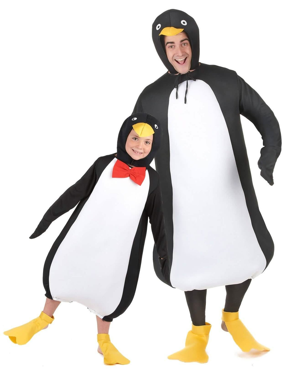 Disfarce de sacal pinguim pai e filho