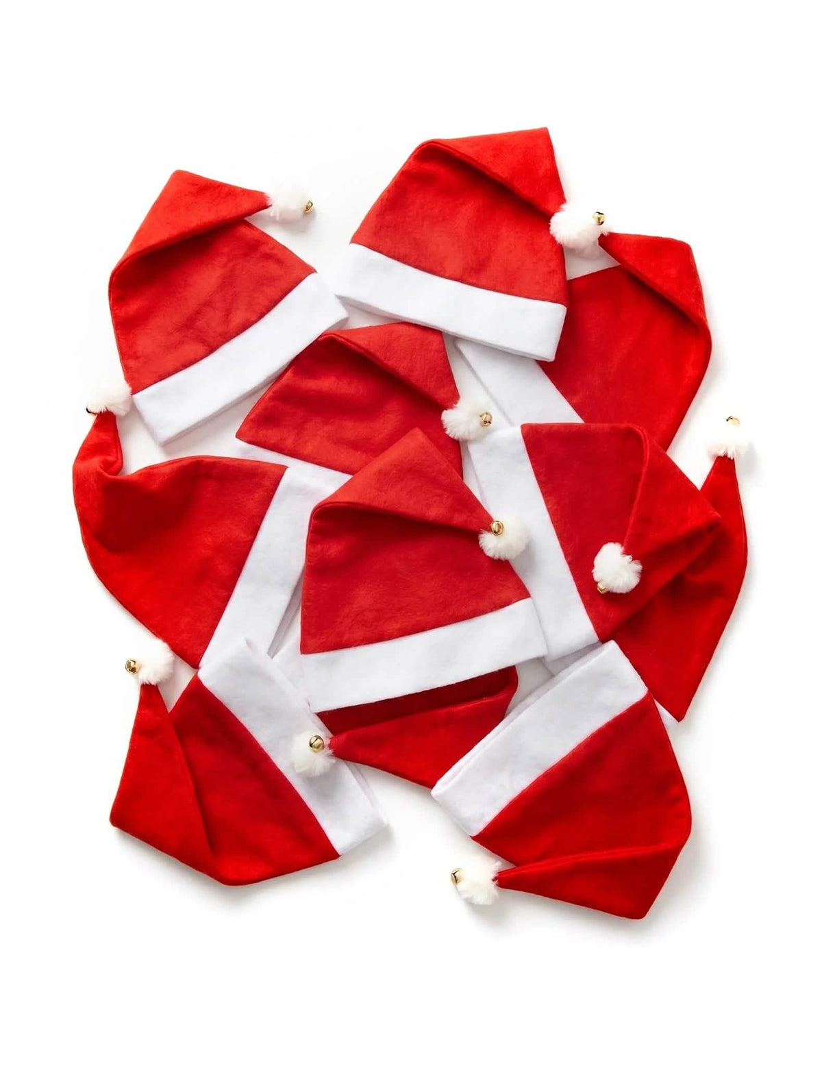12 gorros de Natal com guizo para adulto
