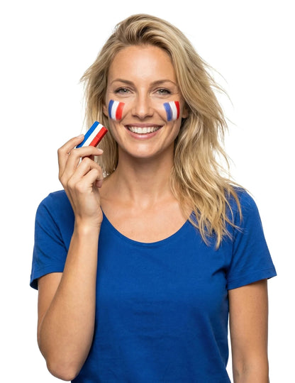 Conjunto de Apoio à França: Chapéu, Corneta de Nevoeiro e Maquilhagem