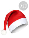 Pacote de 20 gorros de Natal standard para adulto