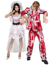 Fato de casal de noivos zombies para adultos
