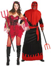 Fantasia de casal diabo sexy adulto e ela-diabo Halloween