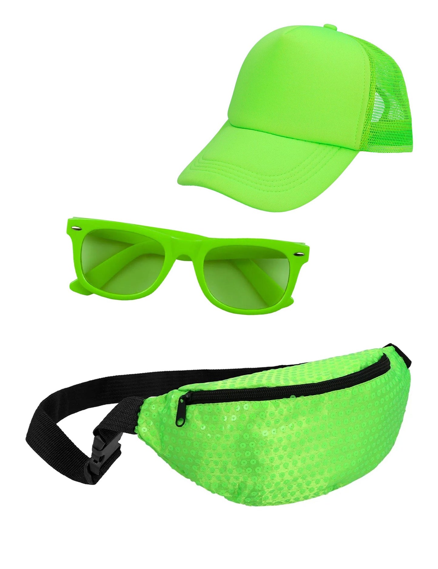 Kit de acessórios verde néon