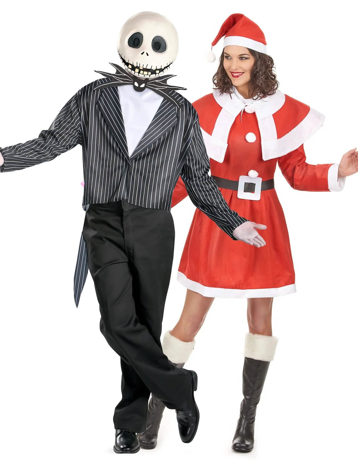 Disfarce de casal Jack Skellington™ e Mamã Natal para adulto