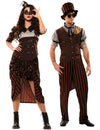 Disfarces de Casal Steampunk Castanho para Adultos