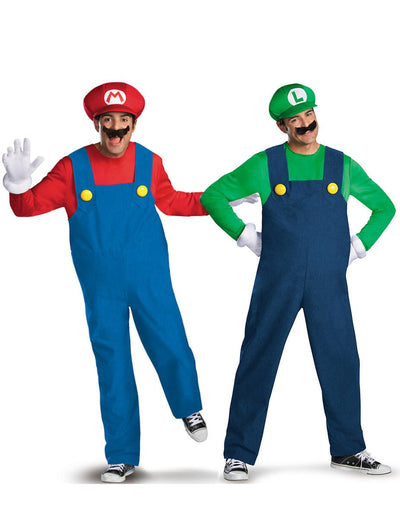 Disfarce de casal Mario™ e Luigi™ adulto