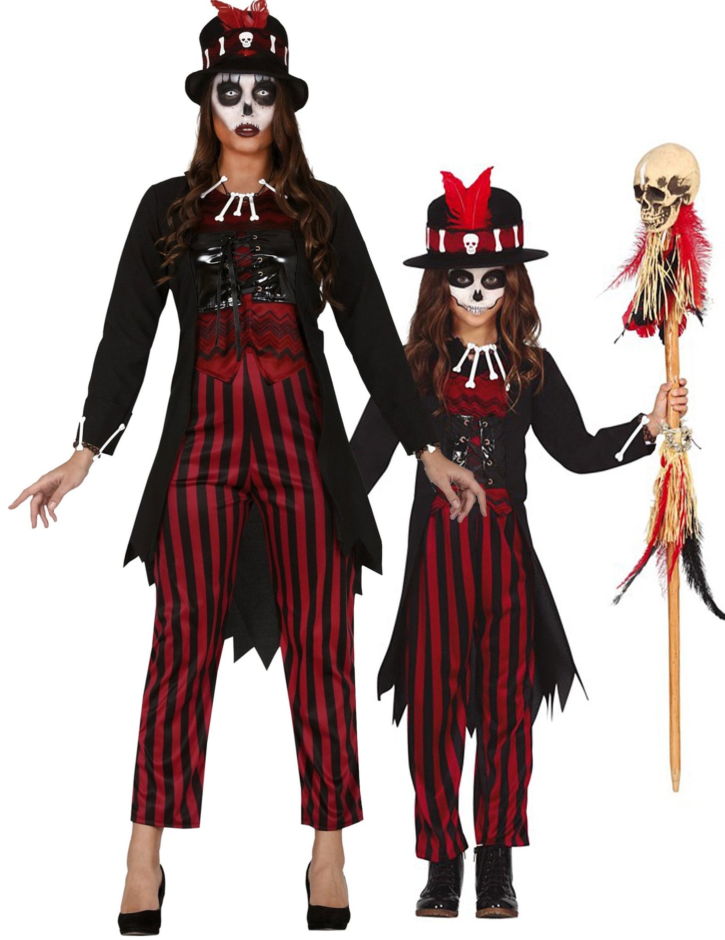 Fantasia de casal mãe e filha Voodoo Halloween