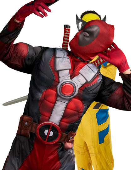 Disfarce de casal Deadpool™ e Wolverine™ para adultos