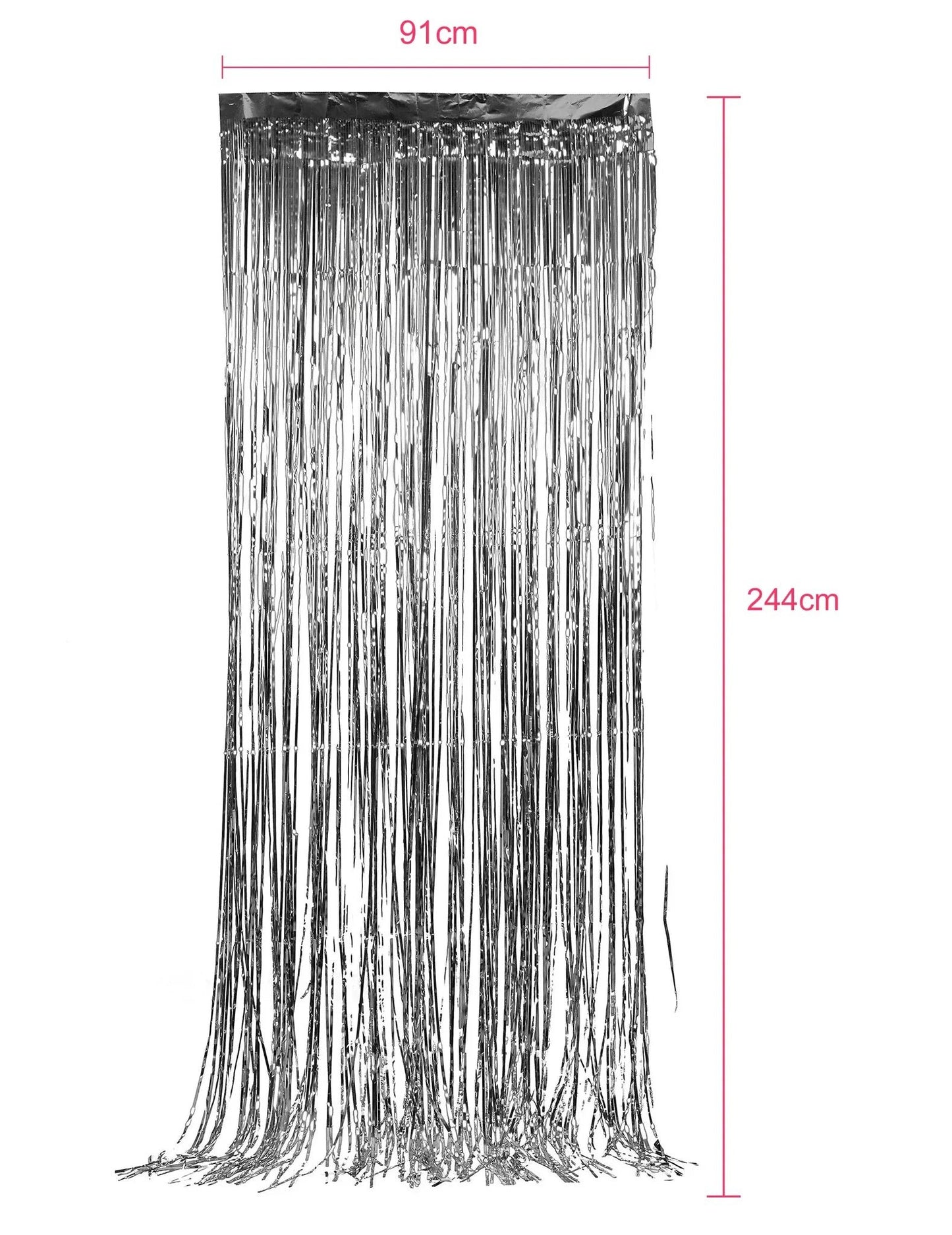 Pack de 5 cortinas cintilantes prateadas