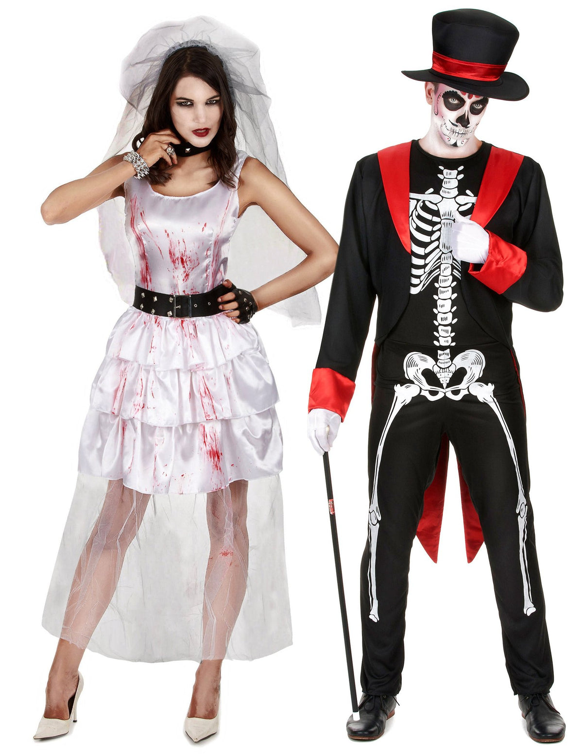 Disfarce de casal noivos góticos adulto Halloween