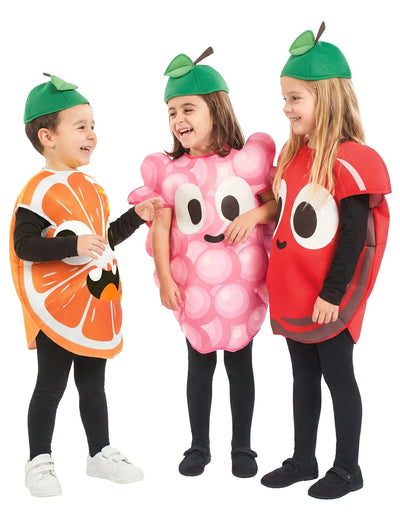 Fato de grupo frutas para criança