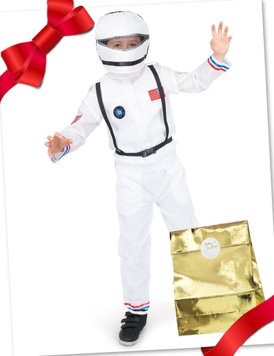 Caixa de presente disfarce astronauta com acessórios criança