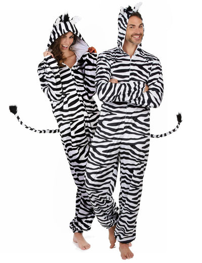 Disfarce de casal zebra para adulto