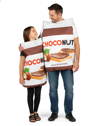 Disfarce de casal Choconut adulto e criança