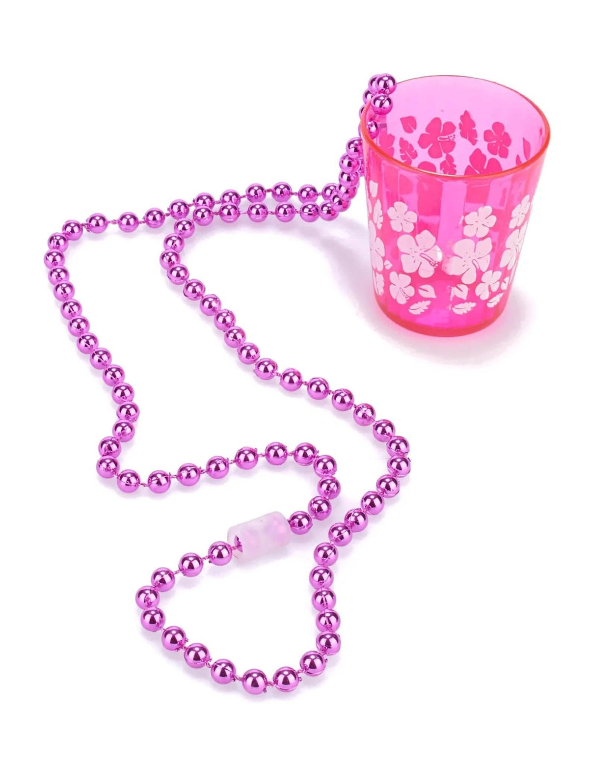 Pack de 12 colares cor-de-rosa com copo de shot