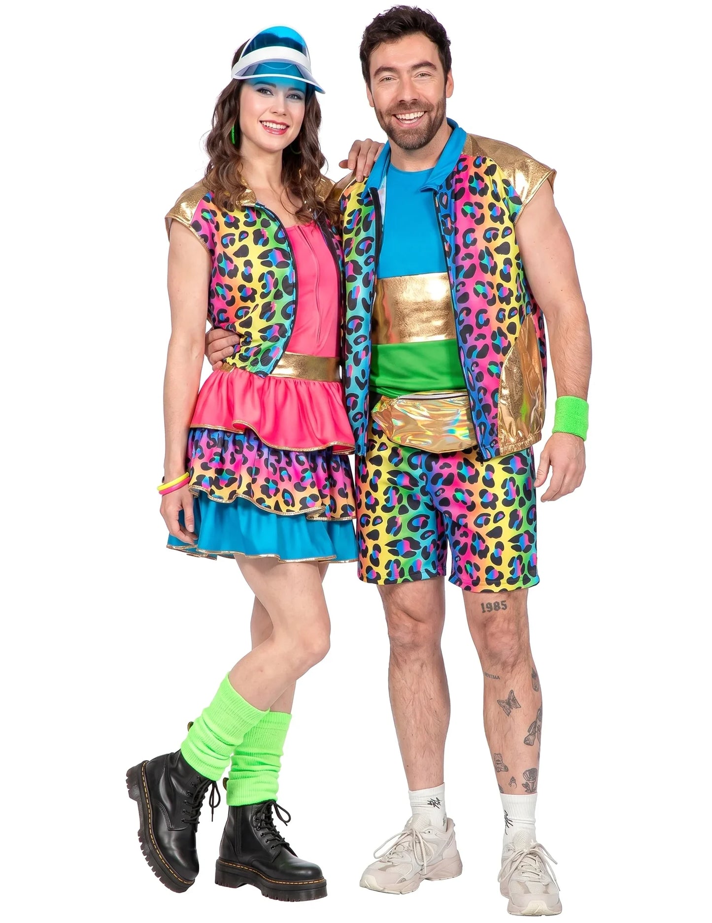 Disfarce de casal panteras kitsch para adulto