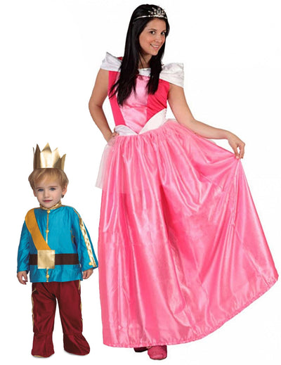 Disfarce de casal princesa e príncipe mãe e filho
