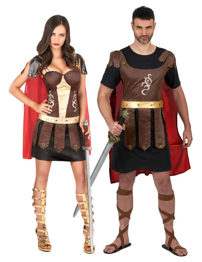 Disfarce de casal gladiadores romanos adulto