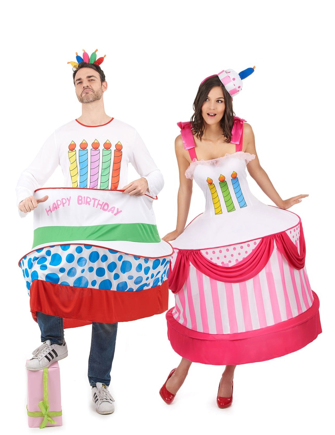 Disfarce casal bolo de aniversário