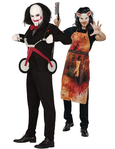 Fato de casal de psicopata e açougueiro do horror