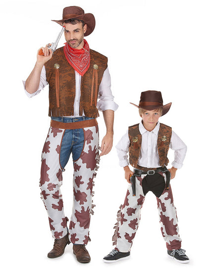 Disfarce cowboy casal pai e filho