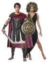 Disfarce de casal gladiador e medusa para adulto