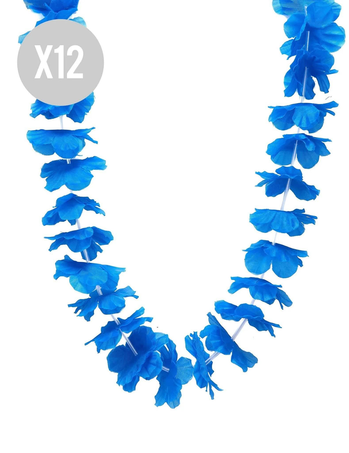 12 colares havaianos azul vivo
