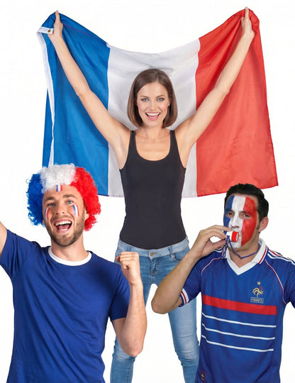 Conjunto de Adepto de França: Peruca, Capa e Mini Trompete