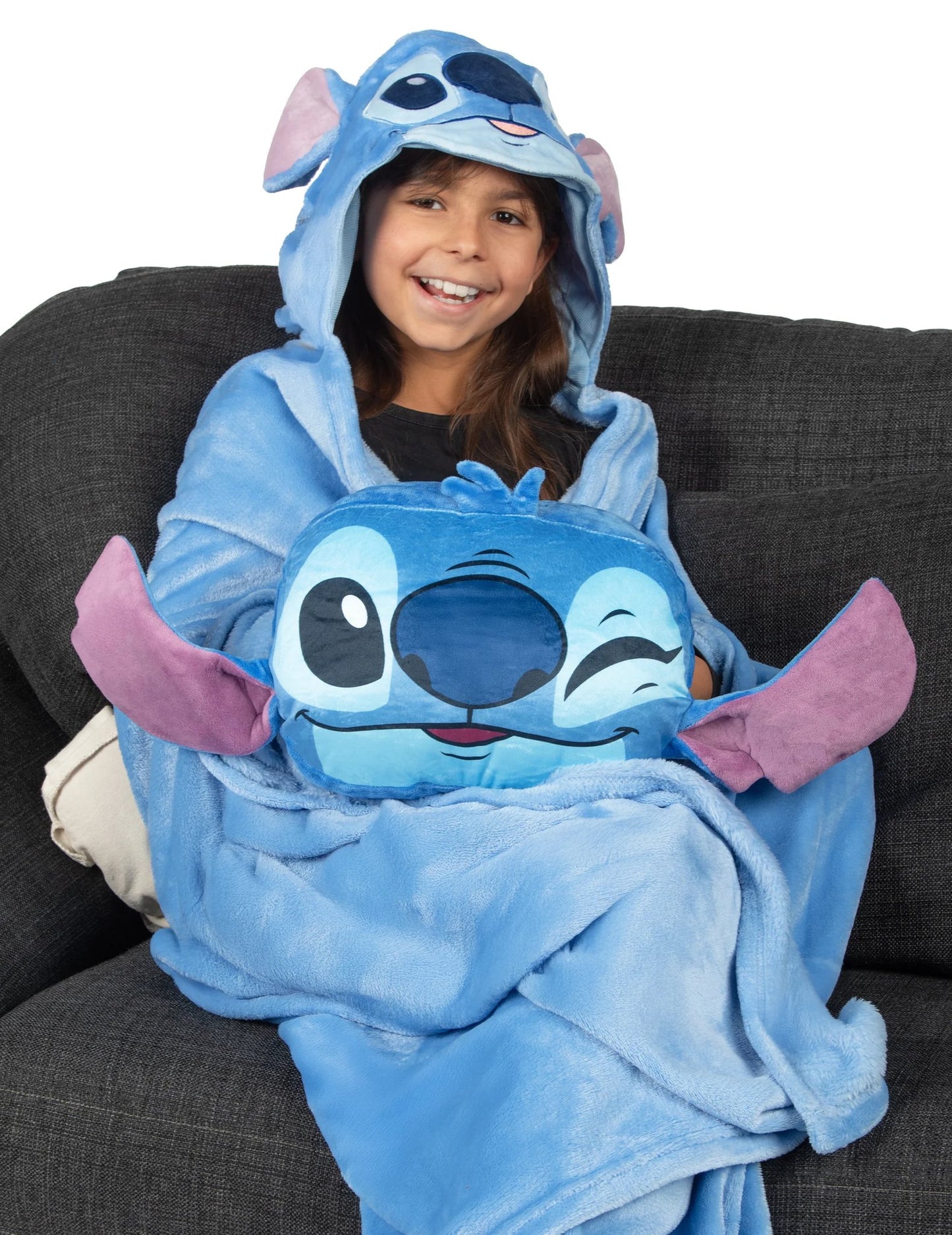 Conjunto de manta e almofada de lã polar Stitch™