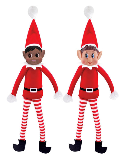 Dupla de duendes natalinos brincalhões Elfie e Clochette