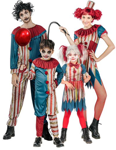 Fato de família palhaços assassinos para o Halloween