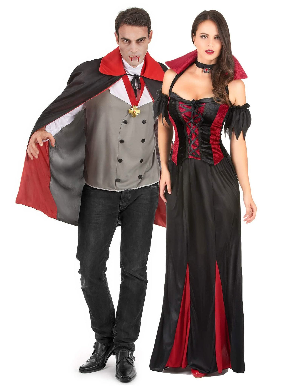 Disfarce para casal vampiro de Halloween